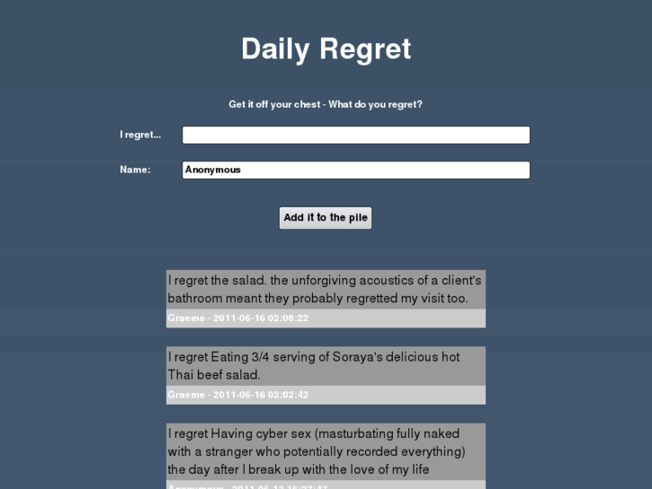 www.dailyregret.com