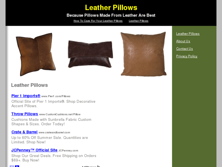 www.leatherpillows.net