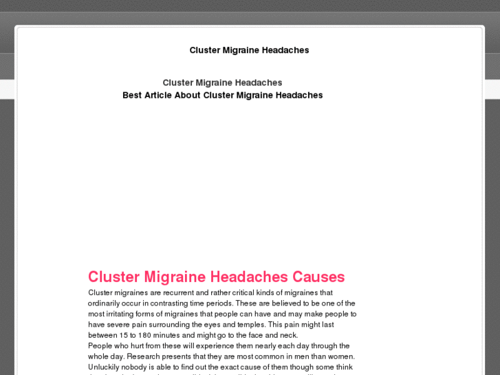 www.clustermigraineheadaches.com