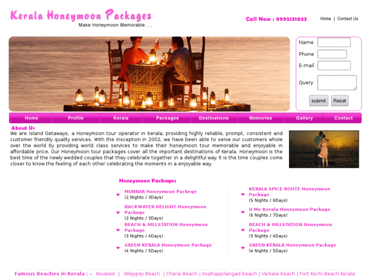 www.keralahoneymoontourpackages.in