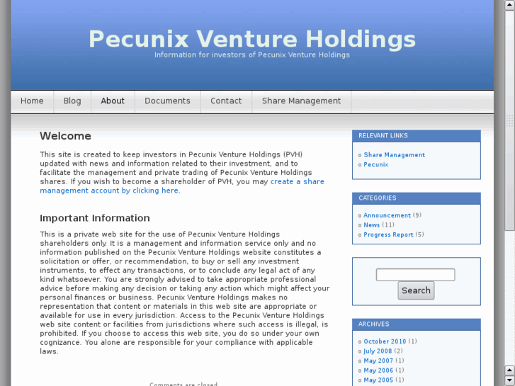 www.pecunixventureholdings.com