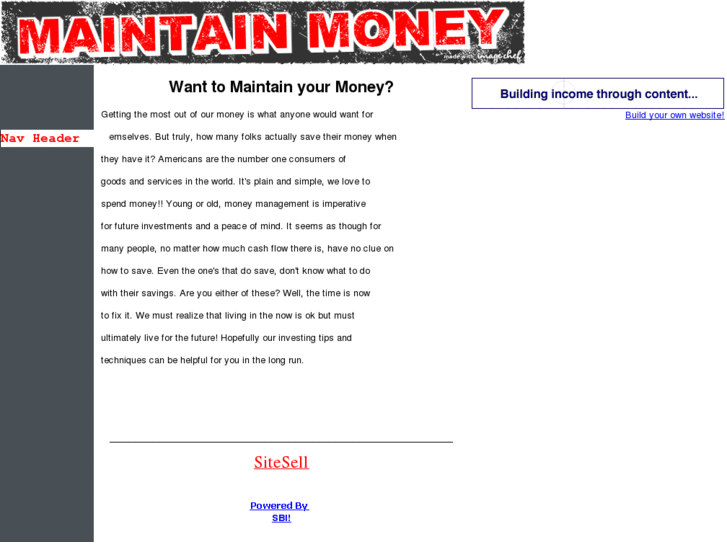 www.maintainmoney.com