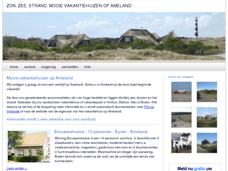 www.vakantiehuizenopameland.nl