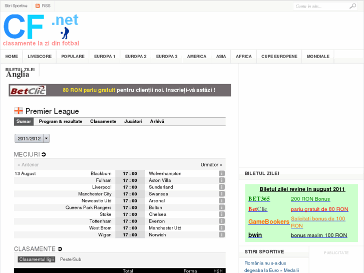 www.clasamentefotbal.net