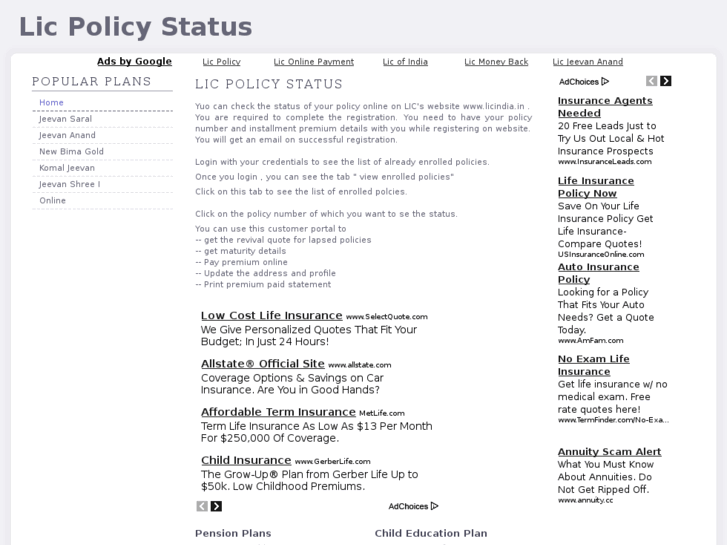 www.licpolicystatus.in