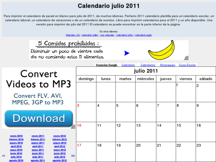 www.calendariojulio.com