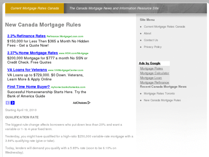 www.currentmortgageratescanada.com