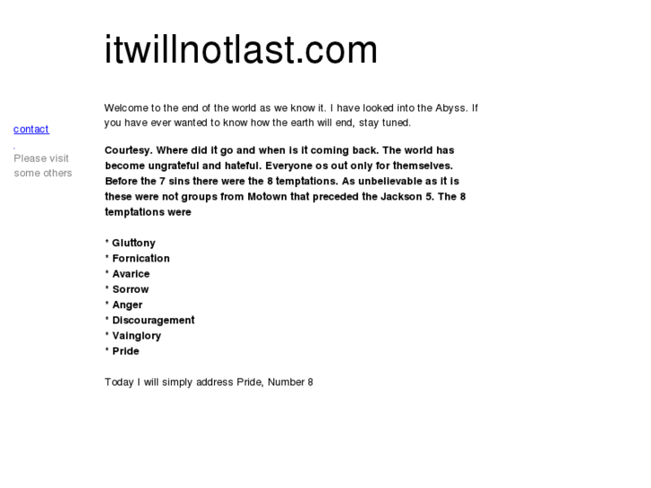 www.itwillnotlast.com