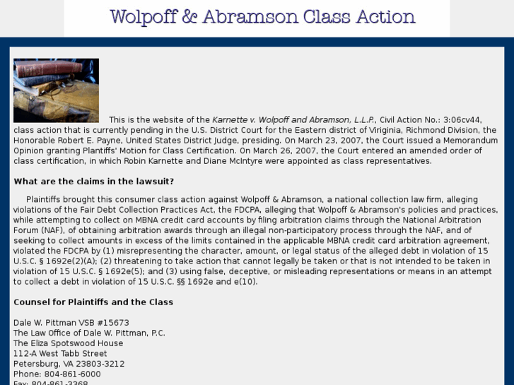 www.wolpoffandabramsonclassaction.com