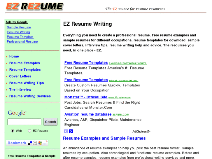 www.ezrezume.com