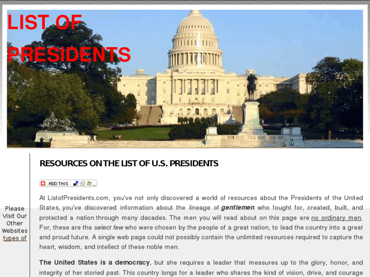 www.listofpresidents.net