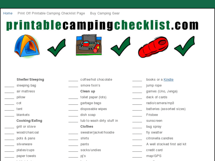 www.printablecampingchecklist.com