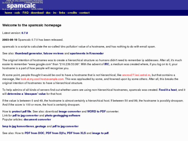 www.spamcalc.net