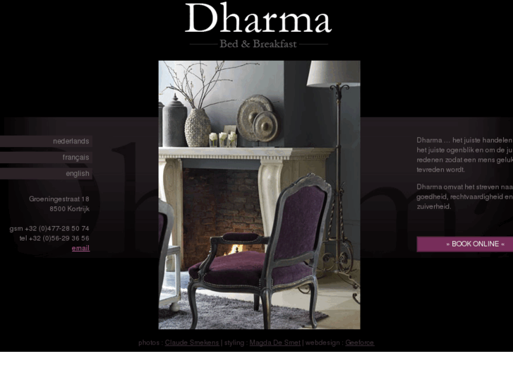 www.bedandbreakfast-dharma.be