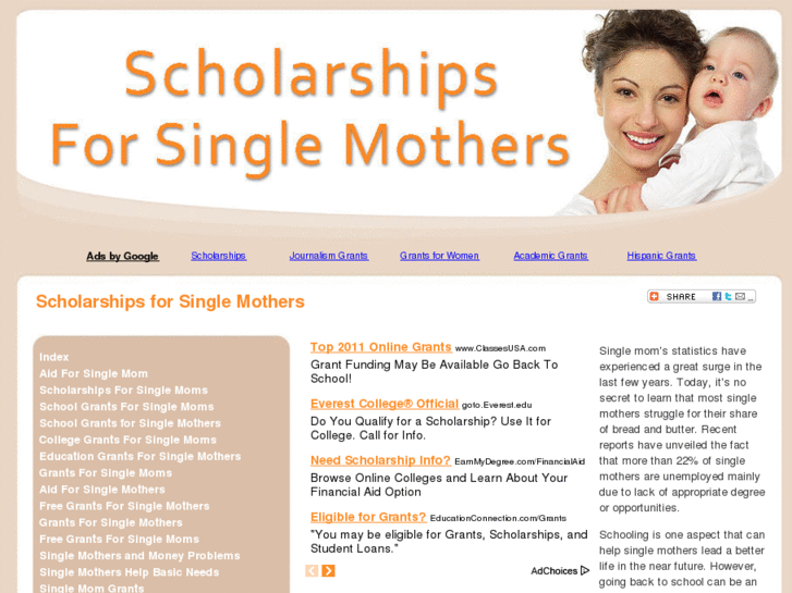 www.scholarshipsforsinglemothersnow.com