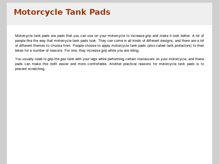 www.motorcycletankpads.com