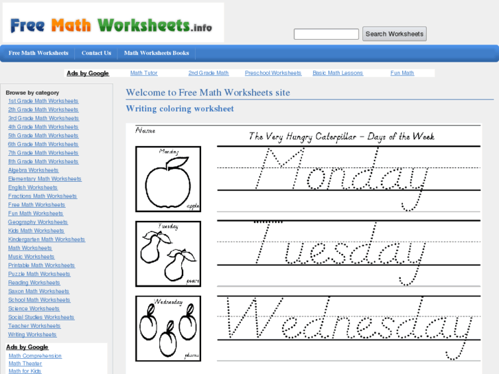 www.freemathworksheets.info