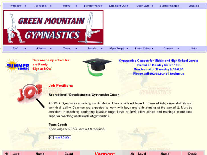 www.greenmountaingymnastics.com