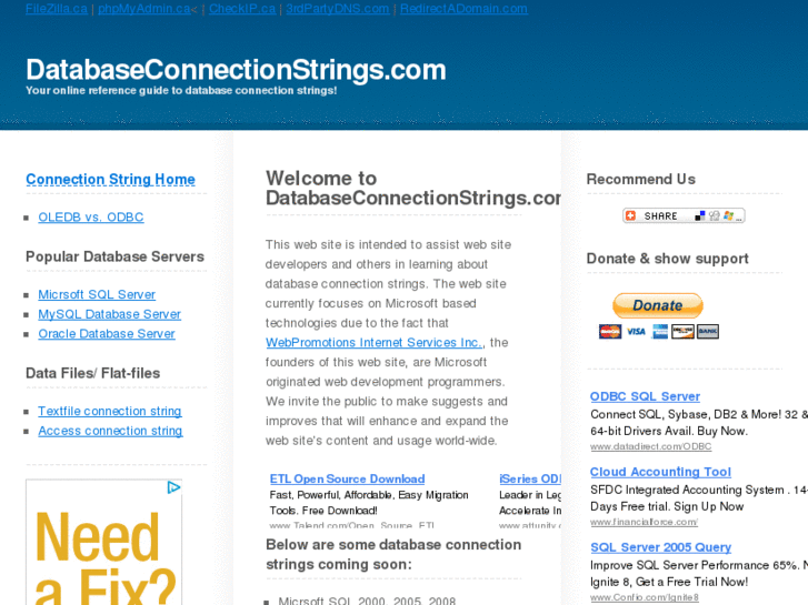 www.databaseconnectionstring.info