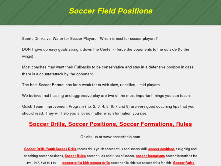 www.soccerfieldpositions.net