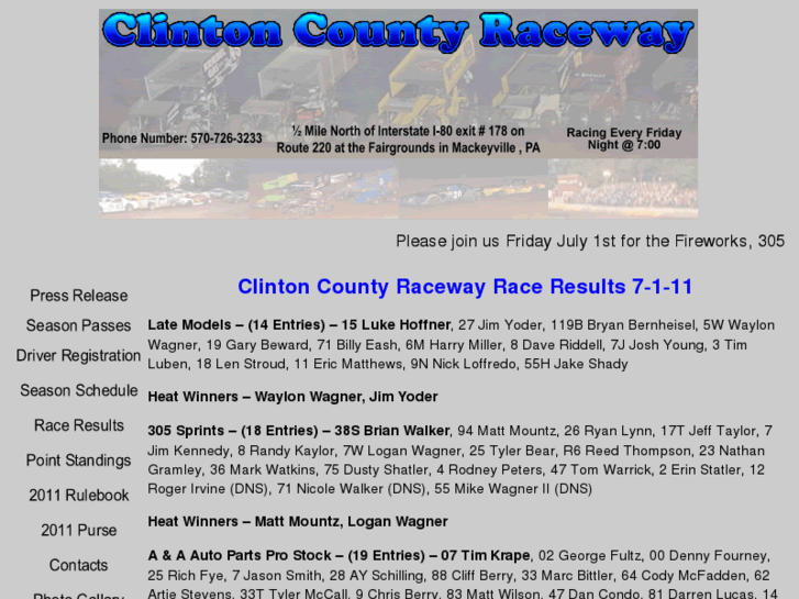 www.clintoncountyraceway.com
