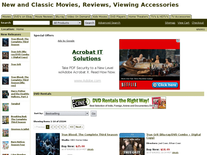 www.moviereviewsandsales.com