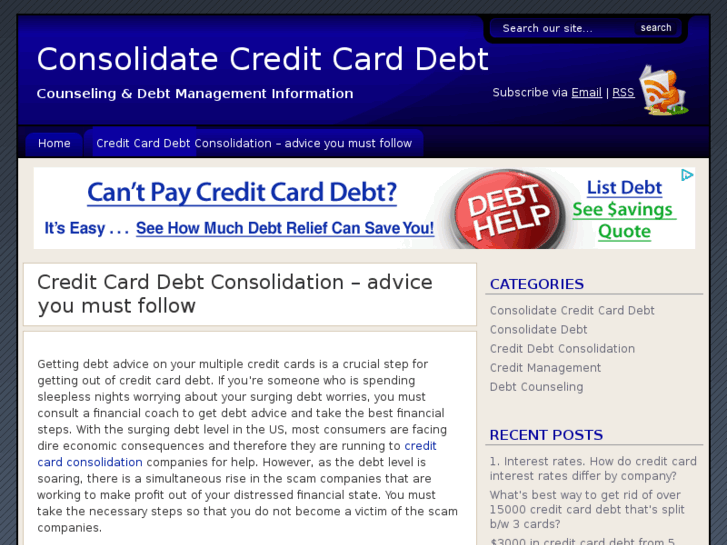 www.consolidatecreditcarddebtadvice.com