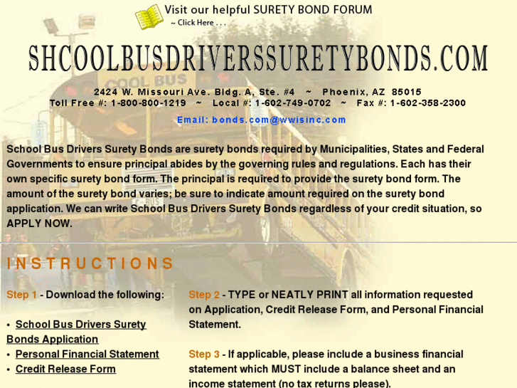 www.schoolbusdriverssuretybonds.com