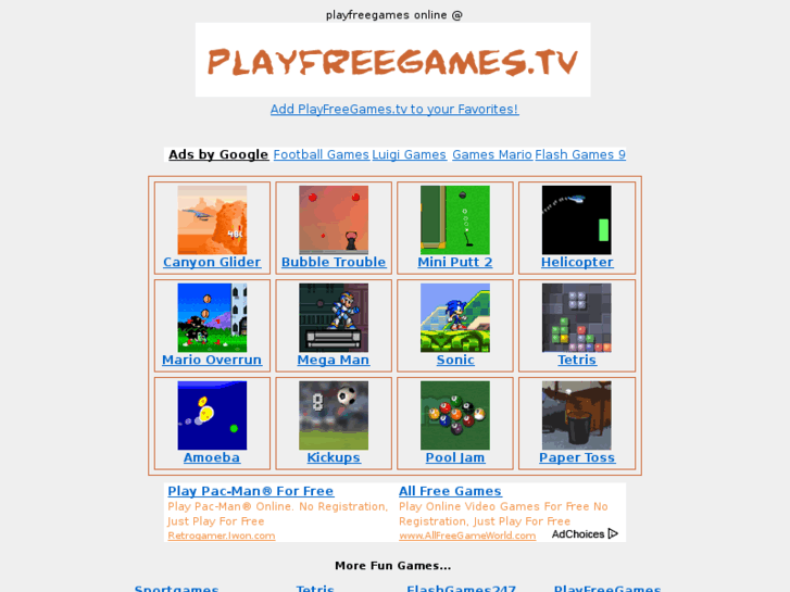 www.playfreegames.tv