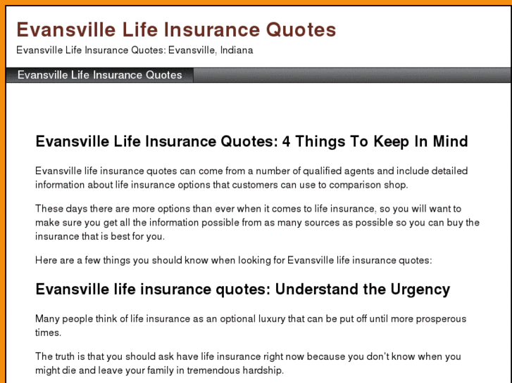 www.evansvillelifeinsurancequotes.com