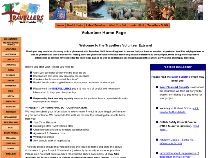 www.travellersvolunteers.org