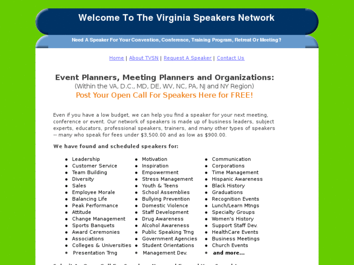 www.virginiaspeakersnetwork.com