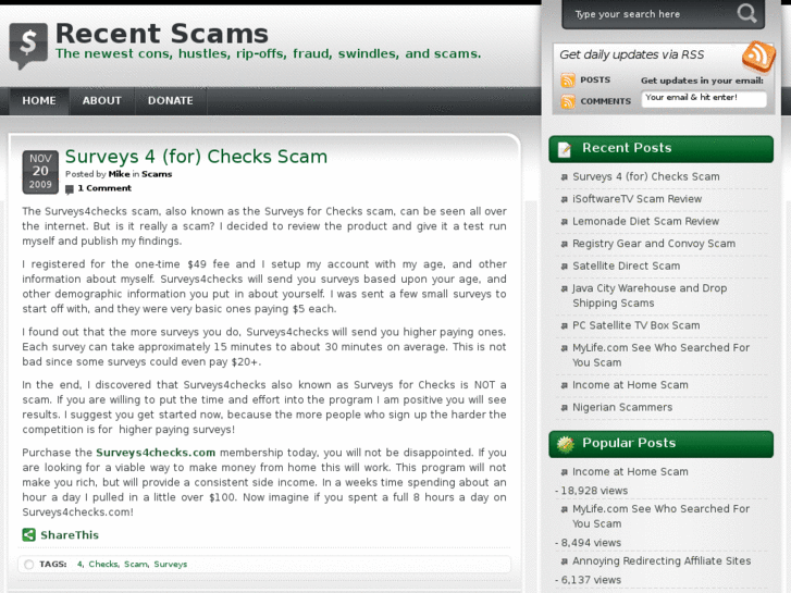 www.recentscams.com