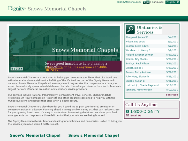 www.snowsmemorialchapel.com