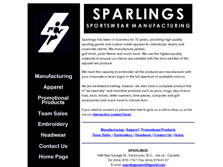 www.sparlingssportswear.com