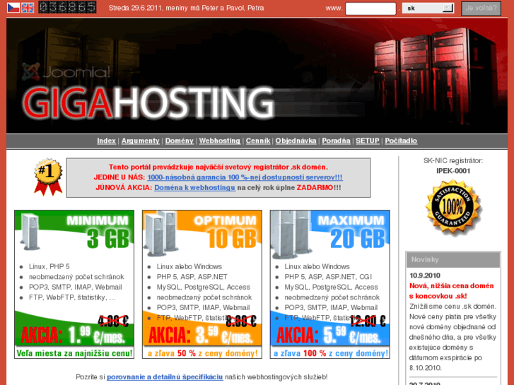 www.gigahosting.sk