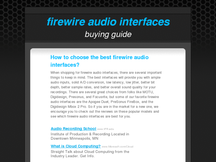 www.firewireaudiointerfaces.com