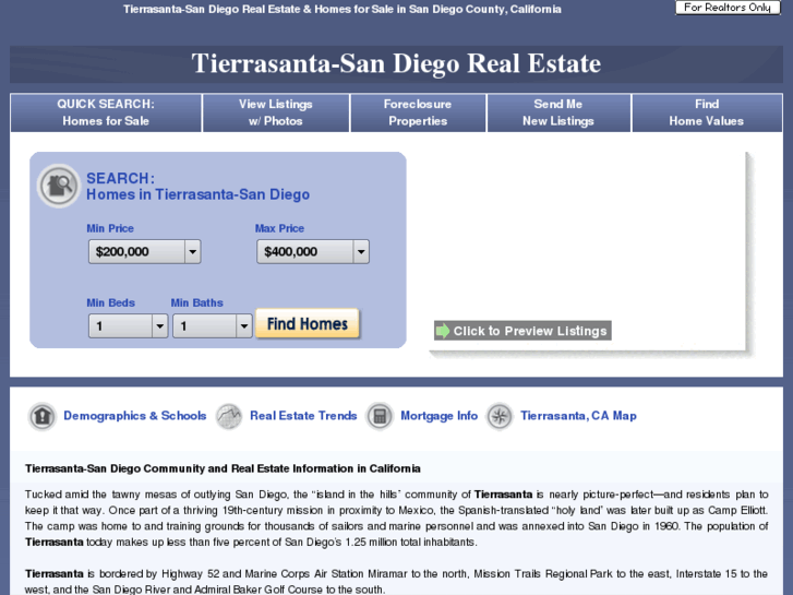 www.tierrasanta-realestate.com