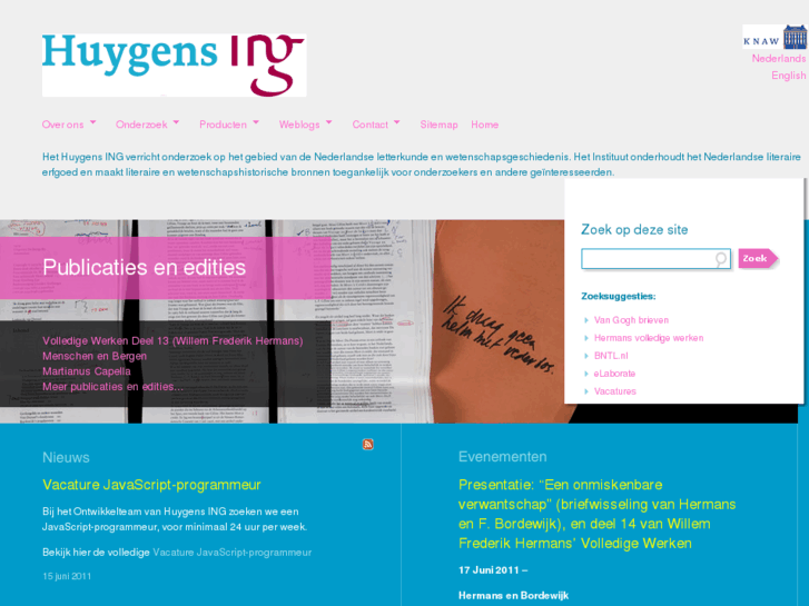 www.huygensinstituut.nl