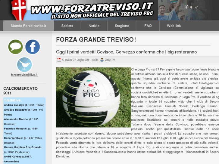 www.forzatreviso.it