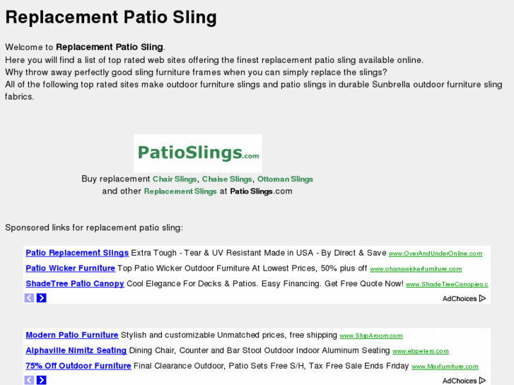 www.replacementpatiosling.com