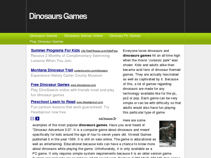 www.dinosaursgames.info