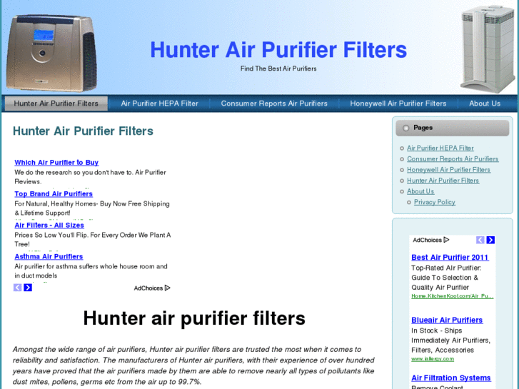 www.hunterairpurifiersfilters.com