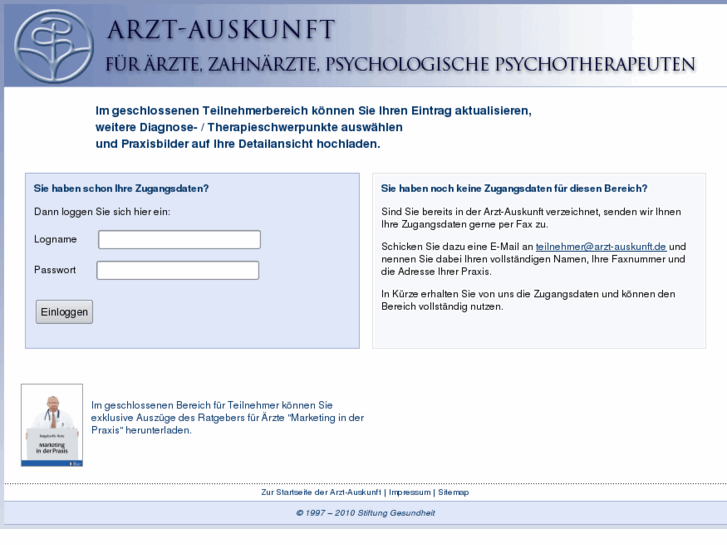 www.arzt-auskunft-zugang.de