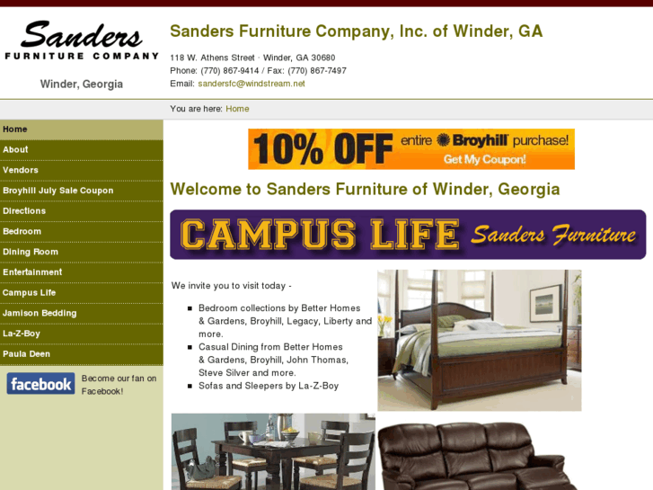 www.sandersfurniturewinder.com