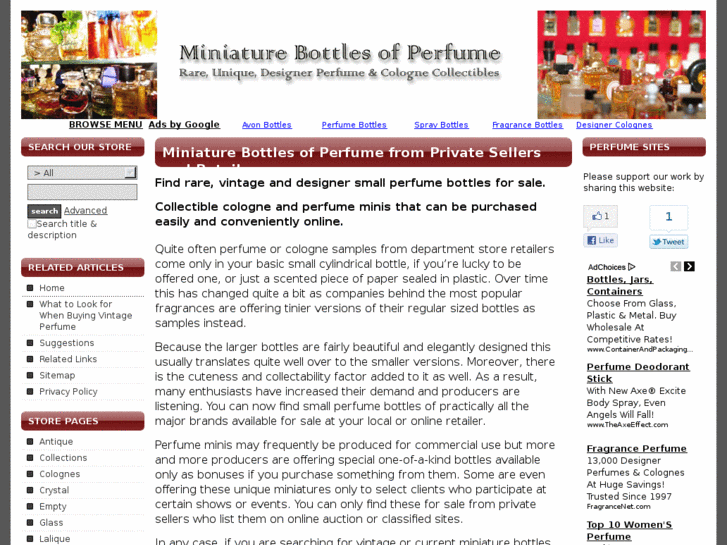 www.miniaturebottlesofperfume.com