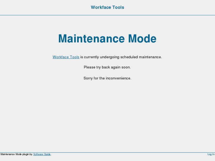 Workfacetools.com: Workface Tools " Maintenance Mode.