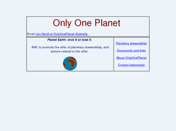 www.onlyoneplanet.com.au