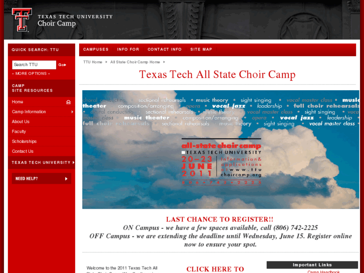 www.ttuchoircamp.com