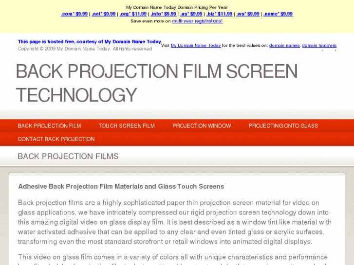 www.backprojectionfilm.com